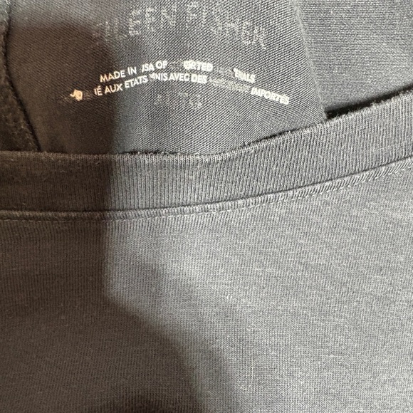 Eileen Fisher Graphite Cotton Stretch Jersey Round Neck Dress - Picture 7 of 10